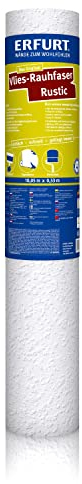 Erfurt Vlies-Rauhfaser RUSTIC Weiß Rauhfasertapete überstreichbar Strukturtapete 1 Rolle 10.05 x 0.53m