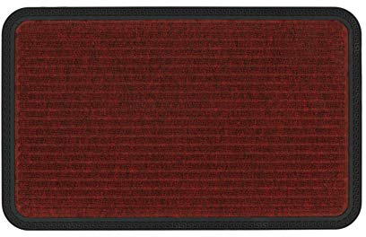 Fußmatte Außen & Innen - 50x80 cm - Rot Linien - Sauberlauf Türmatte rutschfest - Schmutzfangmatte sehr strapazierfähig - Fussmatte aussen Stufen