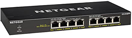 NETGEAR 8-Port PoE+ Gigabit Ethernet Unmanaged Essentials Switch (GS308PP) - with 8 x PoE+ @ 83W, Desktop or Wall Mount