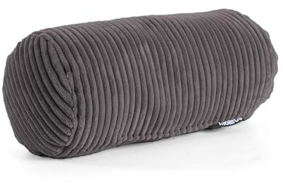 mokebo Nackenrolle mit Cordbezug 'Das Nickerchen', gemütliche Kissenrolle, Zierkissen, Dekokissen, auch als Sofakissen, Rückenkissen, Lesekissen oder Knierolle in Anthrazit, 17,5x17,5x37 (B/H/T in cm)