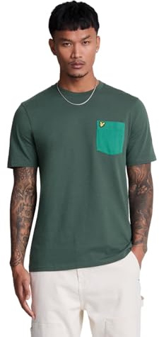 Lyle & Scott Mens Tonal Pocket T-Shirt, Sage Uniform/Dried Sage, Large