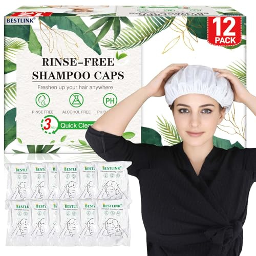 Gorras de champú sin enjuague, gorros de ducha para lavado de cabello para ancianos y pacientes postrados en cama, gorros de ducha sin enjuague para después de la cirugía, hospital, campamento