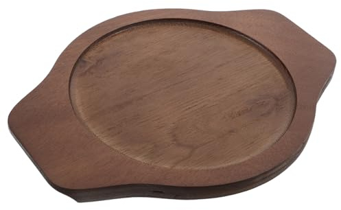 OSALADI Soporte de Madera Ovalado para Cuencos de Piedra 19X12 CM Salvamanteles Resistente al Calor Doble Asa Base Antideslizante para Platos Calientes y Ollas Coreanas