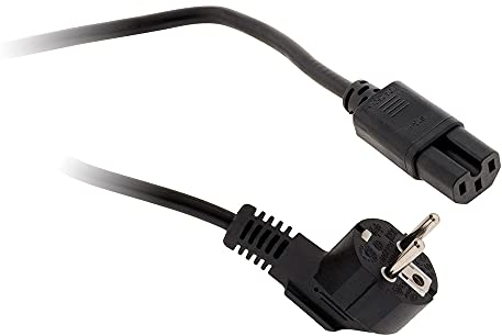 Zenitech - Cordon d'alimentation Ménager HO5RRF 120° 3G1 Classe 1 - Remplacement pour Appareils de Bureautique - Fil 1,5m - Noir - 1,5m