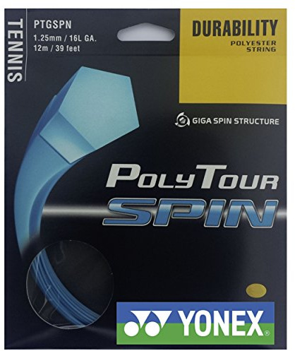 Yonex Poly Tour Spin String Set - Blue, 1.25 mm/12 m