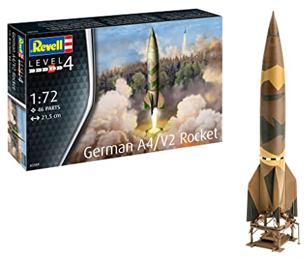 Revell Modellbausatz Militär I German A4 V2 Rocket I Maßstab 1:72 I Level 4 Bausatz I Teileanzahl 46 I ab 12+ Jahren I für Kinder und Erwachsene I inkl. Aufkleber-Set