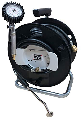 Reifenfüller mit LKW Reifenfüllanschluss, inkl. 20 m Gummischlauch auf der Schlauchtrommel