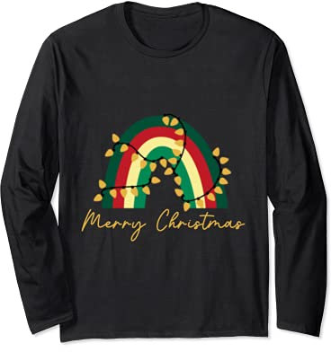 Joyeux Noël Lumières Arc-En-Ciel Joyeux Lumineux Joyeuses Manche Longue