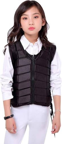 TentHome Unisex Niños Chaleco de Protección Ecuestre EVA acolchado seguridad equitación equipo de protección del cuerpo protector de la guardia chaleco de absorción de golpes (CS, Negro)