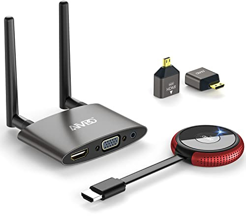 HDMI Wireless, 4K/5G Trasmettitore e Ricevitore Wireless HDMI, MpioLife Doppio Schermo HDM1/VGA Cast Video/Audio, 164FT/50M per Laptop/PC/Camera/Cavo Box,HDTV/Proiettore/Monitor, TikTok/YouTube/Netfix