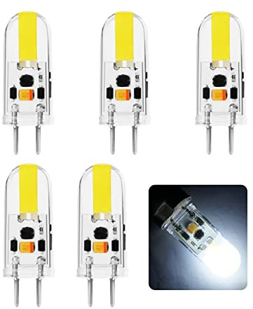 GY6.35 Lampadina LED, 2W GY6.35 Lampadina LED AC/DC 12V Base Bipin JC Tipo G6.35/GY6.35 Mini Lampada, 160lm Lampadina Dimmerabile, Sostituisce 20~25W Lampada Alogena, 5pcs ( Color : Cool white 6000K )