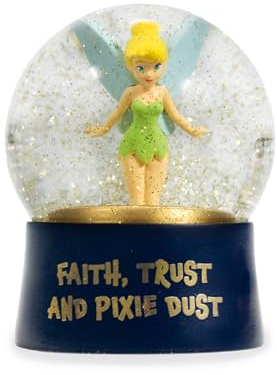 Half Moon Bay Bola de nieve de Campanilla | Globos de nieve y adornos de cristal de Disney | Globo de nieve de Navidad para mujeres | Regalos de Peter Pan y Disney para mujeres | Regalos de Campanilla