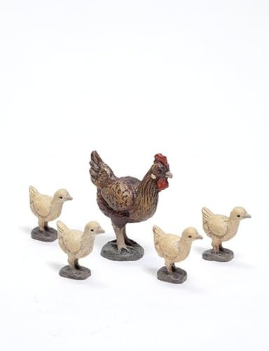 Gallina e pulcini | Animali per presepe 1 |Statue presepe |Serie 11cm| Progettato da José Luis Mayo |Decorazione natalizia |Nascita| Capra |Polli| Asino| Maiale| Pulcini | capra
