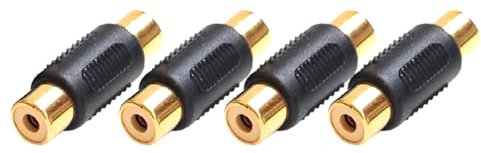 JZK 4x Cinch Buchse auf Buchse Kupplung, Cinch Phono Buchse Kupplungsadapter, Verlängerungskabel Soundkabel Audioanschlussadapter, für Lautsprecher, Cinchkabel, Verstärker, Kamera, DVD, VCD