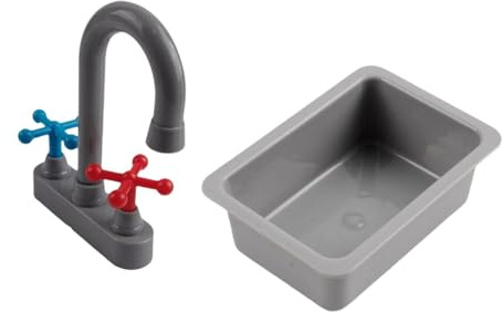 Folpus Juguete de Cocina de Imitación con Minifregadero y Grifo, Herramienta Educativa Realista, Juego de rol para Niños de 3 a 6 Años, Cumpleaños para Niños