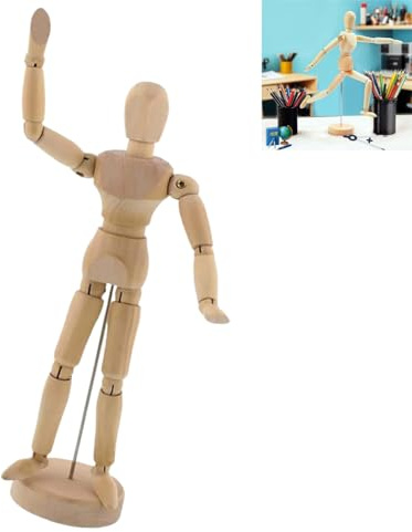 JFangZHZH Gliederpuppe,zeichnen,Bewegliche Modellpuppe,Zeichnungsmodell Holzhand,Flexibler Mannequin,Holzpuppe zum Zeichnen,für Skizze,Dekoration,Handwerk Tischdeko(15cm)