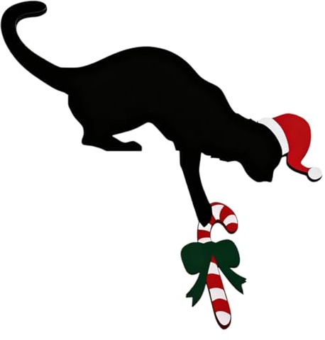 DOKRIN Decoración original para navidad,Set de 2 piezas de gatos negros para el marco de la puerta, ideales para decorar el hogar y la entrada