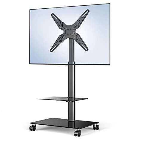 Takmonterad 55-tums TV-stativ for kontor, stor skärm, universalfäste, mobil LCD-TV-stativ med hjul, höjdannons, en färg(B)