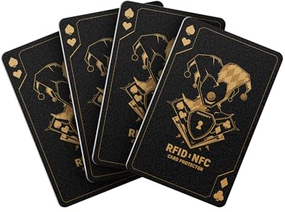 DUGRAFT Carte Anti-RFID, Lot de 4, Protecteur de Carte Bancaire, Bloqueur NFC sans Contact, Motif Bouffon