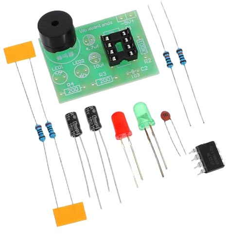 DOITOOL Ne555 Lot de 3 kits de construction électronique multivibrateur avec double clignotants LED Kit d'apprentissage pratique à faire soi-même pour débutants en technique électrique