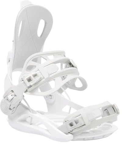 Snowboard bindningar metallklipp, Snowboardbindning Quick Wear Fixer Cutting Flat Flower Damrem Universal I Vit Och Svart(White)