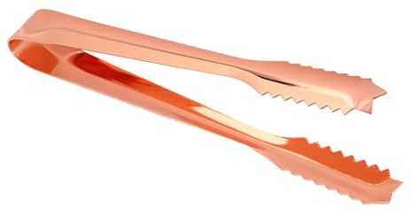 Julihai Pinza per Ghiaccio Seghettata in Acciaio Inossidabile per Uso Domestico in, Bar, Clamp/Holder per Alimenti Durevole per Afferrare il Ghiaccio, Acciaio Inossidabile 304, Placcato in Rame, (#1)