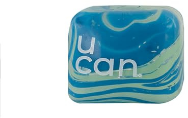 U Can Squishy Handledsstärkande anti-stresskub grå med blå | Handtränare, fingrar och grepp | Squish anti-stress för stress, rehabilitering och styrka UCAN