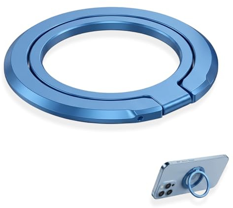 Anillo Magnético De Metal Para Móvil, Soporte Magnético Giratorio De 360°, Diseño Azul, Accesorio Para Iphone Y Android, Para La Oficina Y El Coche