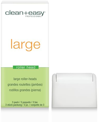 Clean + Easy Large Wax Roller Heads – Roll On Wax Refill Applicators, Compatible with Wax Cartridges for Legs & Body Hair Removal, 3 Pack