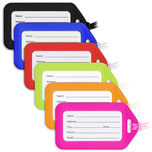 MIFFLIN Gepäckanhänger (Sortiert, 6 PK) Gepäckanhänger für Gepäck, Kofferanhänger Bulk