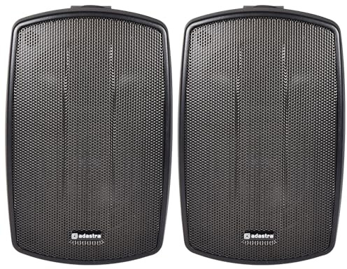 Adastra | Weather Resistant Indoor and Outdoor Full Range Speakers Supplied in Pairs, Patio Music, Garden Speakers, Kitchen or Bathroom Audio | 60W | 3 | Black