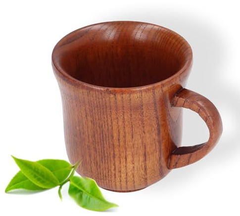 300 Ml Träkopp Med Handtag - Värmeisolerande Kaffemugg För Varma Och Kalla Drycker I Hushåll Och Kontor