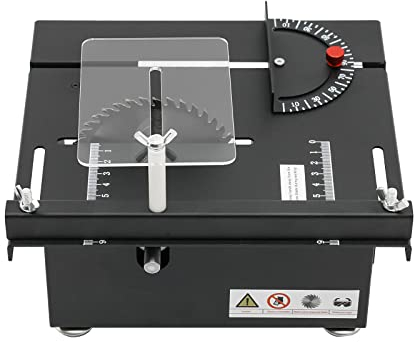 Tischkreissäge, 200W Mini Tischkreissäge, 110mm Sägeblatt Durchmesser,7-Gänge Einstellbare Geschwindigkeit für DIY-Holzbearbeitungsprojekte