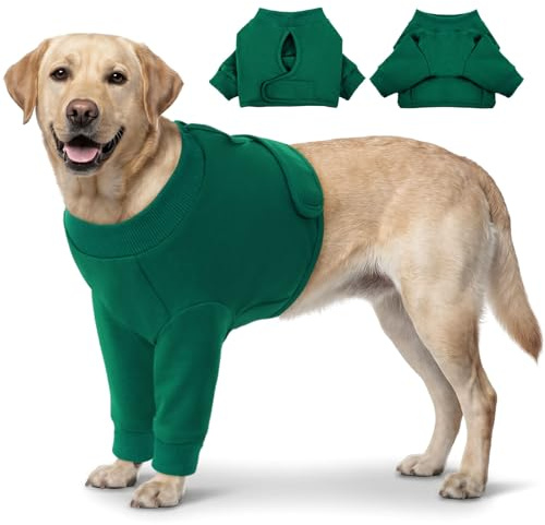 CITÉTOILE hundbody efter oper, sårskyddsdräkter för hundar med ben, främre benskydd för skada hund, anti-sårläckage Op Body hundar, E-krage alternativ, grön, XL