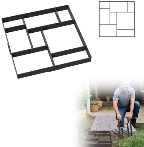 UISEBRT Mattoni per pavimentazione, forma quadrata per calcestruzzo, cemento, per il fai da te, per il fai da te, giardino, sentieri, persone, 50 x 50 x 4,5 cm, 1 pezzo