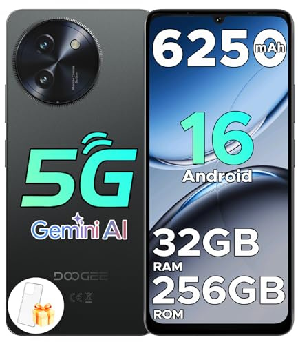 DOOGEE Note 59 Pro Smartphone 5G Android 16, 6.75 120Hz 32GB+256GB/TF 2TB Cellulare, T8200 Octa-Core Telefono, 6250mAh/Gemini AI/16MP+8MP/Fingerprint/Face ID/5G Dual SIM/Widevine L1/OTG/Tipo-C/NFC