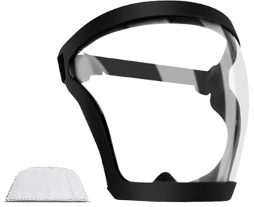 Copertura facciale antiappannamento per cucina e industria alimentare – Maschera protettiva riutilizzabile con lente in PC e guarnizione in silicone | Protezione per occhi, naso e bocca da liquidi, po