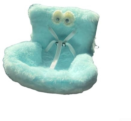 Jotekonoby Asiento de seguridad para muñeca de coche con material de felpa y clip de ventilación para exhibición, compatible con muñecas de 10 a 17 cm, verde, blanco, rosa, azul, amarillo (azul)