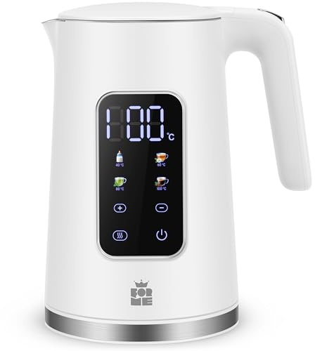 ForMe Bollitore Elettrico In Acciaio Inox 1,7 L Temperatura Regolabile da 40-100 C I Funzione di Mantenimento Caldo LED Display Digitale della Temperatura I Arresto Automatico I Teiera Senza BPA