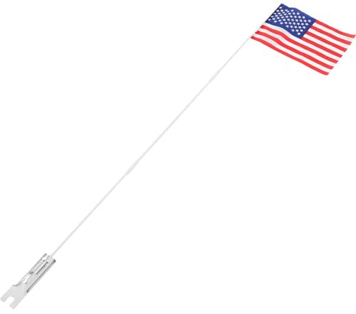 MAGICLULU Bandera de Bicicleta para Exteriores Naranja Poste Sólido de Fibra de Vidrio Color Claro 38 Cm X 3 Secciones y 2 Conectores Claros, Bandera de Seguridad 20x28 Cm para Ciclismo