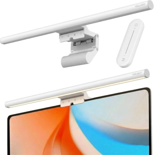 Yeelight Vit PC-skärmlampa med fjärrkontroll, LED-ljusbar anti-bländning, justerbar färgljusstyrka, USB-touch-kontroll för kontor, spel och hem, steglös dimbar