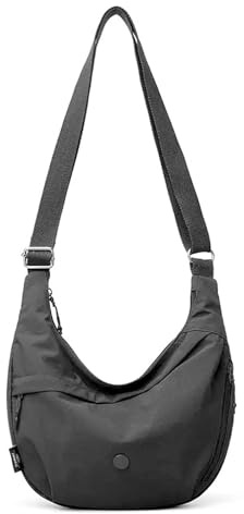 ADUDVLO Large Capacity Crescent Sling Bag Women – Foldie Travel Bag Cross Body, Adjustable Strap Shoulder Bag for Everyday Use (Black)