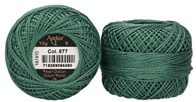 ANCHOR Pearl Yarn, Thickness: 8, Packaging: 10G, Running Length: 82M herbstgrün Embroidery Threads