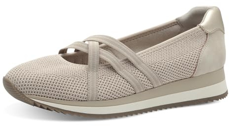 Jana Ballerines Femme à Bride Vegan, Beige/Gold, 39 EU