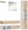 Vicco Set di mobili da bagno Henri, Bianco/Rovere artigianale, 5 parti