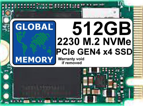 GLOBAL MEMORY 512GB M.2 2230 PCIe Gen4 x4 NVMe SOLID STATE DRIVE (SSD) FOR LAPTOPS/DESKTOP PCs/SERVERS/WORKSTATIONS/MOTHERBOARDS