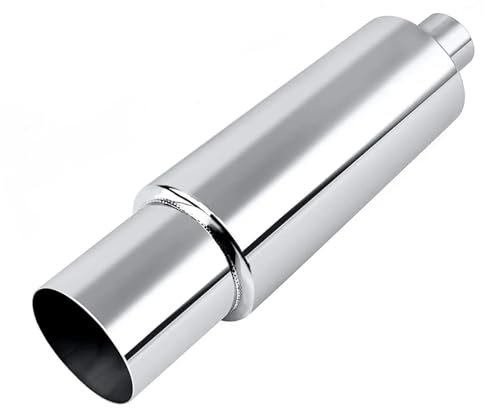 Rear Muffler Tip Stainless Steel Exhaust Muffler Tip Tail Pipe Inlet 2.5 Inch Outlet 4 Inch Burnt Type Silencer For Universal Tail Throat Pipe