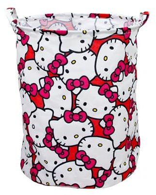 Character World Hello Kitty, cesto portaoggetti ufficiale | design a stella, cesto portabiancheria | organizer per camera dei bambini, stanza dei giochi | 48 cm x 40 cm