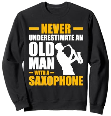 Old Man with a Saxophone Player Sweatshirt