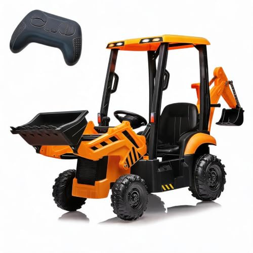 ZoomBuggy 12V Tracteur Électrique pour Enfants avec Pelle Mécanique